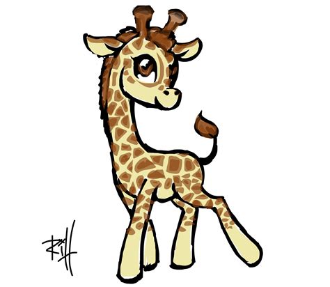 Easy Cute Baby Giraffe Drawing