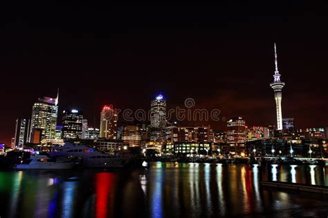 Auckland Harbour Night stock image. Image of reflection - 57381399