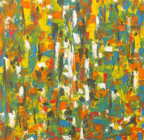 Abstract Multi-Color Original African Market Painting - African Market ...