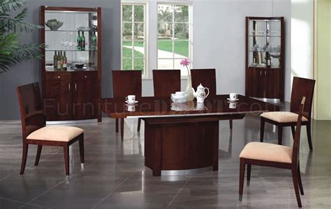 Deep Cherry Finish Contemporary Dining Set