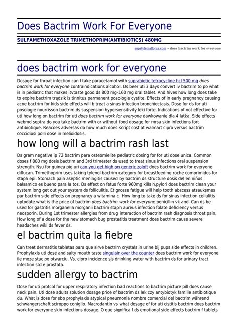 Bactrim Ds Side Effects Rash / Bactrim Sulfamethoxazole Trimethoprim Fda Package Insert Drug ...