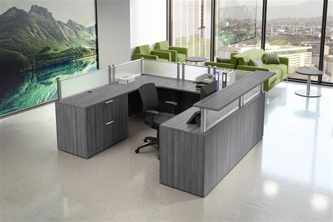 Modern Gray Reception Desk Continental Office Group