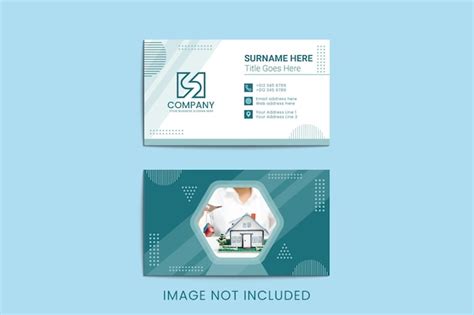 Premium Vector | Flat geometric property business card templates design for real estate company