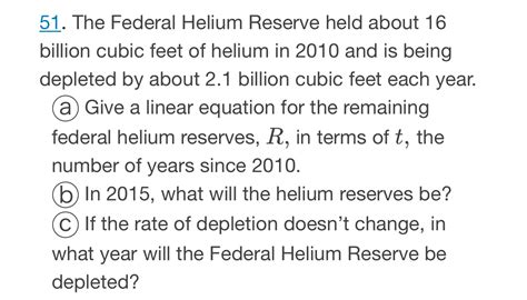 Solved The Federal Helium Reserve held about 16 ﻿billion | Chegg.com