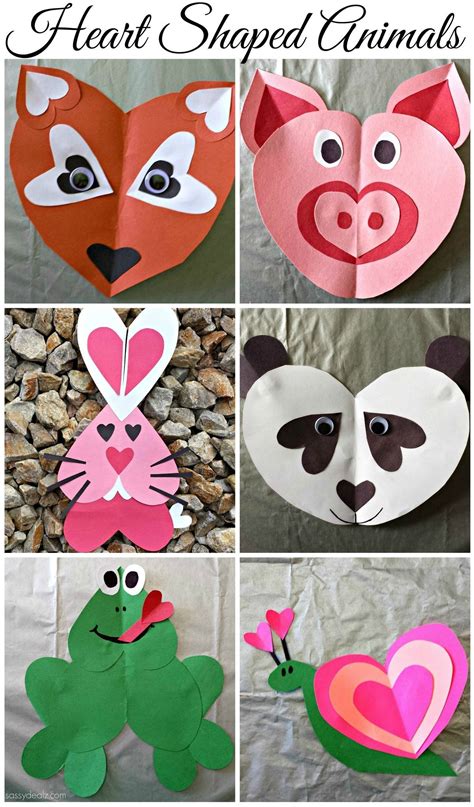 Heart Shaped Animal Craft Templates