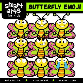 Butterfly Emoji Clip Art by Smart Arts For Kids | TpT