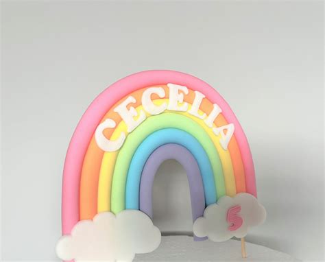 Personalised Rainbow Cake Topper Decoration / Rainbow Cake Topper ...