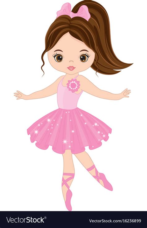 Cute little ballerina dancing Royalty Free Vector Image