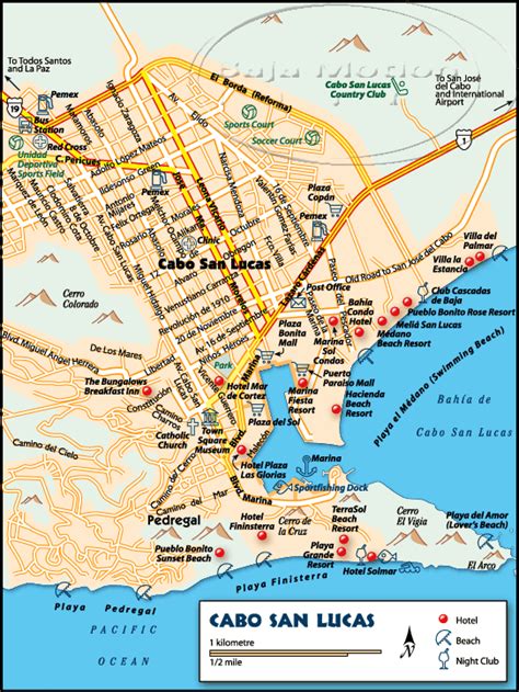 Cabo San Lucas Hotel Zone Map | All Things Travel | Pinterest