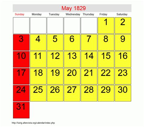 May 1829 - Roman Catholic Saints Calendar