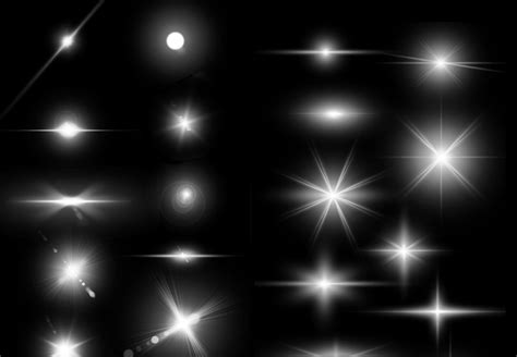 Lens Flare & Stars Photoshop Brushes in Brushes on Yellow Images Creative Store