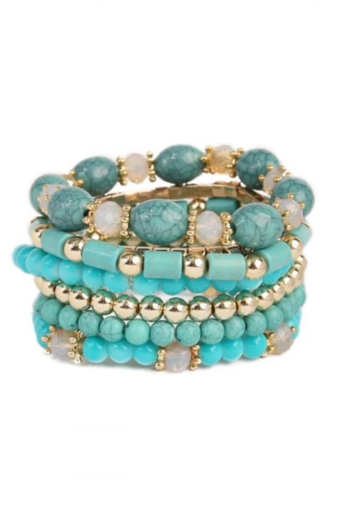 Turquoise Beaded Stackable Bracelets | Made Clothing