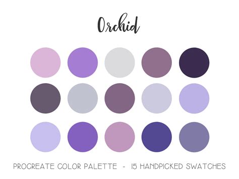 Orchid Palette Procreate Color Palette Purple Lavender - Etsy ...