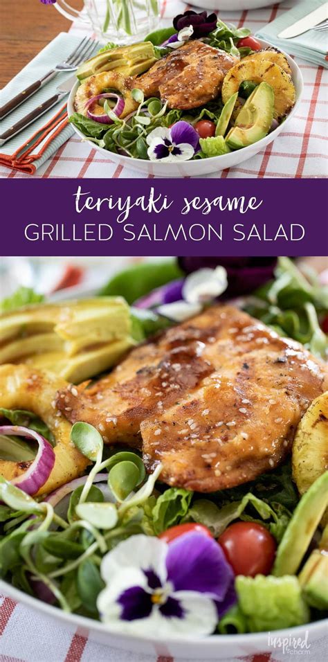 Teriyaki Sesame Grilled Salmon Salad