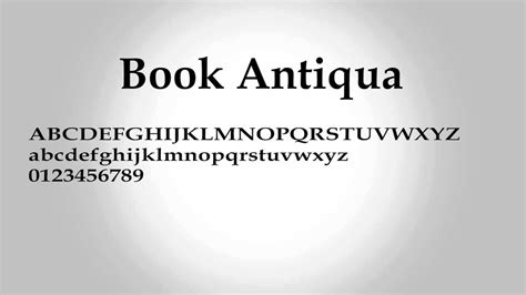 Book Antiqua Font - YouTube