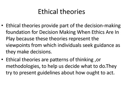 SOLUTION: Ethical theories - Studypool