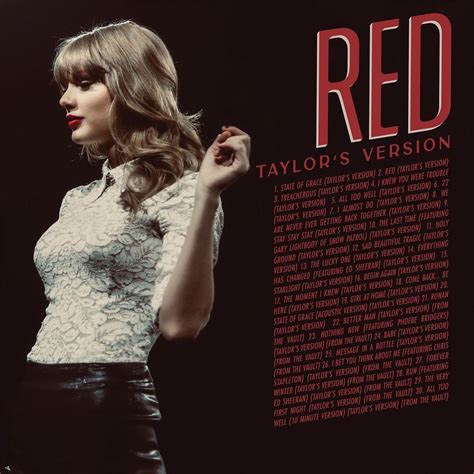 Taylor’s new post with the full tracklist of RED (Taylor’s Version ...