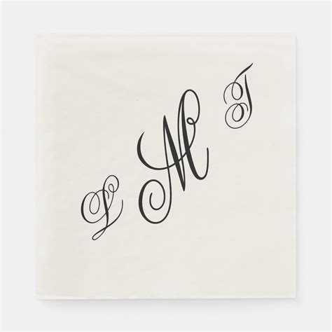 Monogram, Elegant, Wedding Custom Paper Napkins | Zazzle