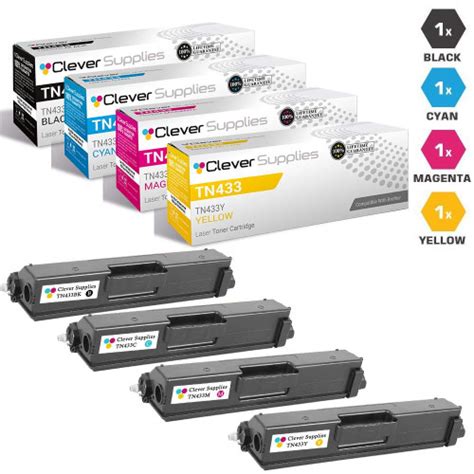 Compatible Brother MFC-L8900CDW Toner Cartridge 4 Color Set (TN433BK, TN433C, TN433M, TN433Y ...