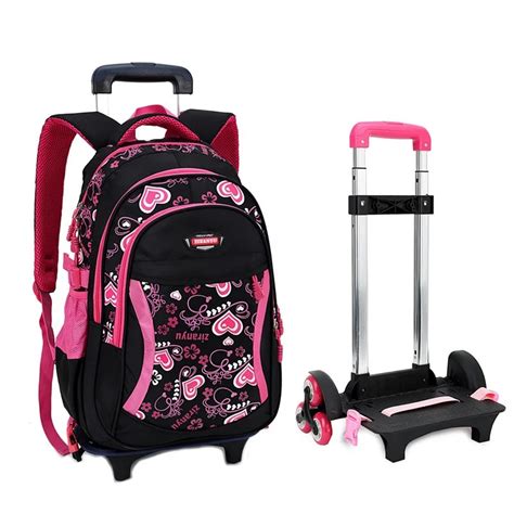 2017 Children Trolley School Bag Backpack Wheeled School Bag For Grils ...