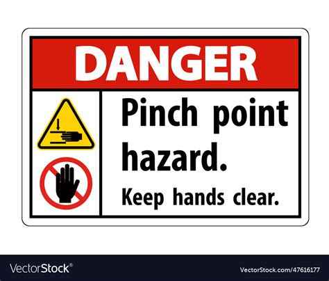 Danger pinch point hazardkeep hands clear symbol Vector Image