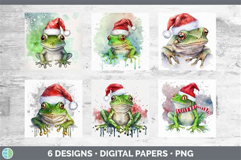 Christmas Frog Backgrounds | Digital Scr Graphic by Enliven Designs ...