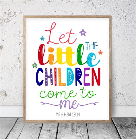 Let The Little Children Come To Me Matthew 19:14 Bible Verse | Etsy