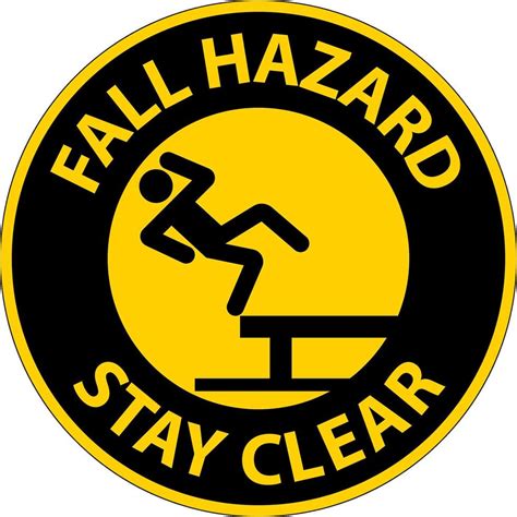 Fall Hazard Stay Clear Sign On White Background 24799028 Vector Art at ...