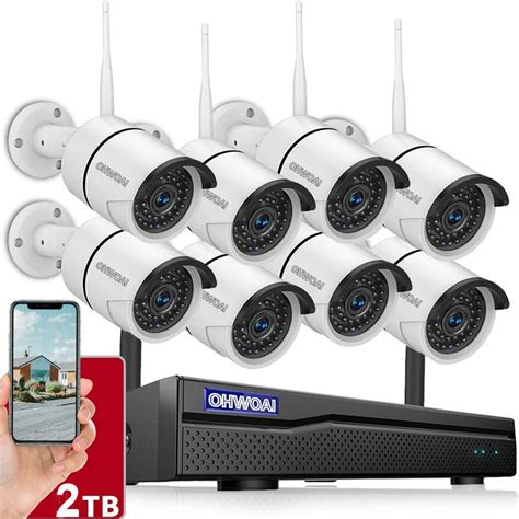 【8CH Expandable·Audio】 Security Camera System Wireless Outdoor, 8 Channel 1080P NVR with 1TB ...