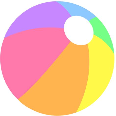 Beach Ball in Pastel Colors - Free Clip Art