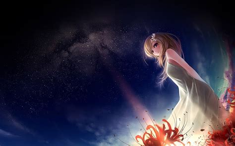 HD wallpaper: anime, girl, in, space, sky, one person, star - space, galaxy | Wallpaper Flare