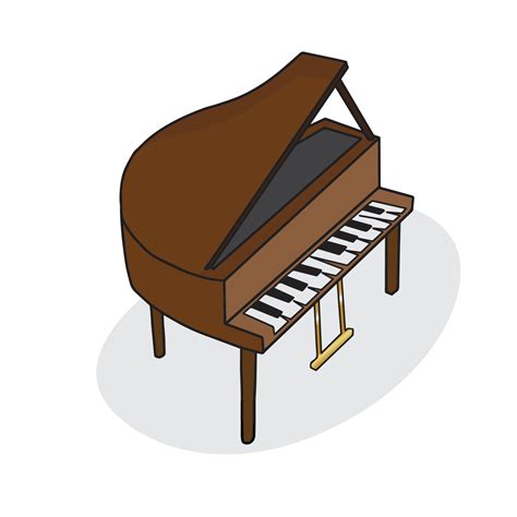 Brown old piano in cartoon style ,Clip Art - vector illustration ...