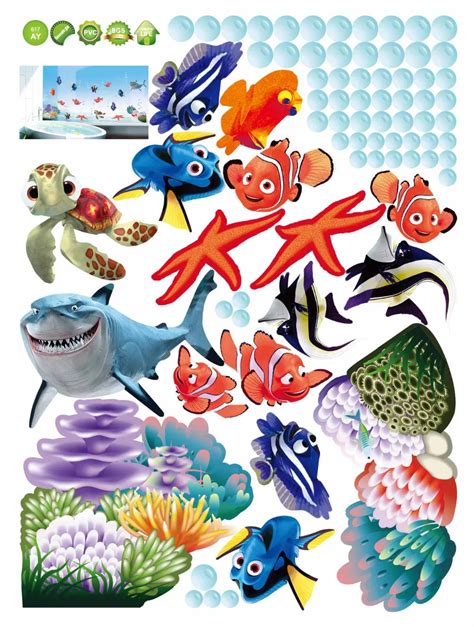 Finding Nemo Wall Sticker Nursery Kid Room Wall Decals wall paper Art Room Decor Refrigerator ...
