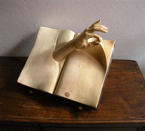 Intricately Carved Wooden Books