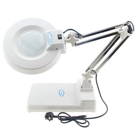 10X Desktop Magnifier Lamp with LED Light ,Adjustable Arm Folding Lighted LED Desktop Magnifier ...