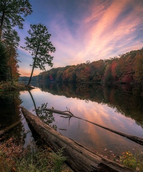 The sun sets over Rose Lake in Hocking Hills Ohio just a couple days ago Ohios got some ...