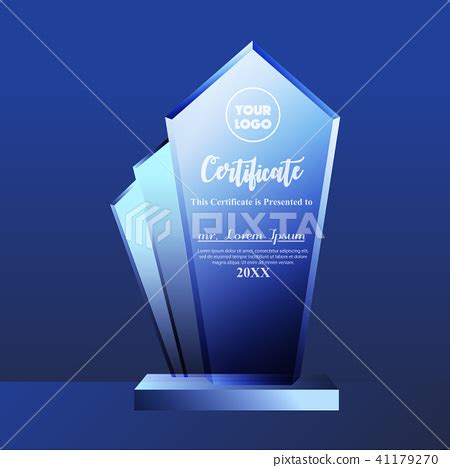 Crystal trophy design template on blue Background - Stock Illustration [41179270] - PIXTA