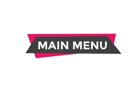 Main Menu button. Main Menu text web banner template. Sign icon banner 8559686 Vector Art at ...