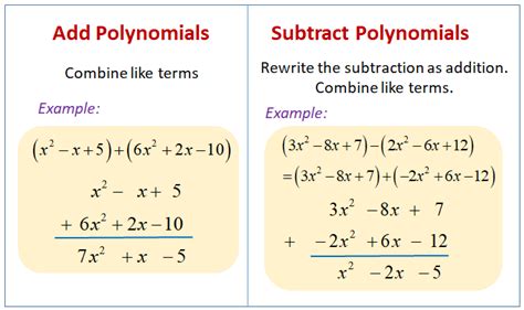 Algebra 1 10.1 Worksheet Adding And Subtracting Polynomials Answers Key ...