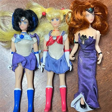 Vintage Sailor Moon Doll Set - Sailor Moon, Queen Beryl, Sailor Mercury(s)