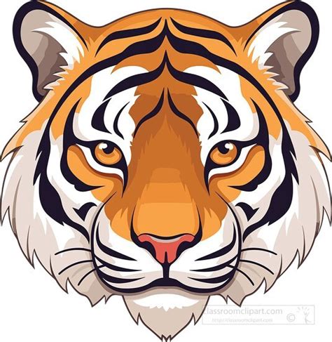 Tiger Clipart-tiger face with yellow eyes