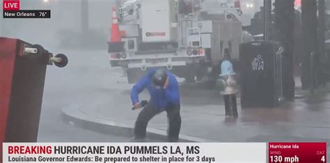 Hurricane Ida Coverage Update: Jim Cantore Tries to Report From Canal Street; Roof Flies Off ...