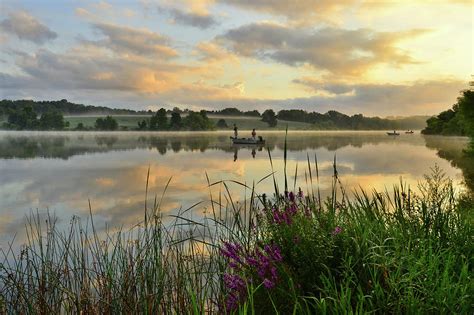 Three Boaters on the Lake, Marsh Creek, PA Photograph by Heather Mazur - Fine Art America