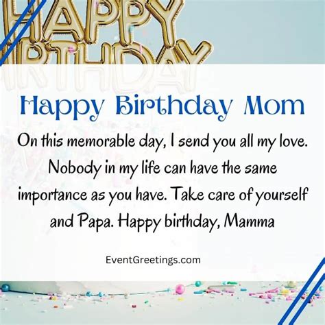 Sweet Birthday Messages For Mom