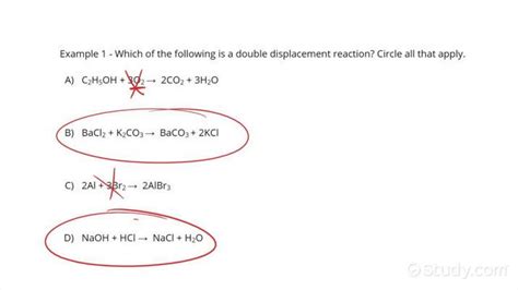 How to Identify a Double Displacement Reaction | Chemistry | Study.com