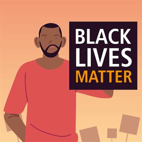 Premium Vector | Black lives matter banner with man cartoon design of ...