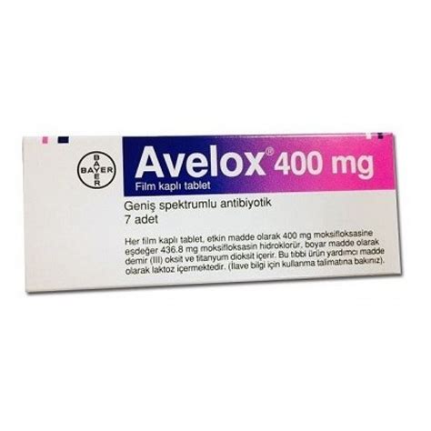 Avelox 400mg 7 tabs - Veloxa Barring