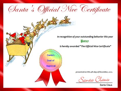 FREE Printable Santa's Official Nice Certificate for Christmas | Making ...