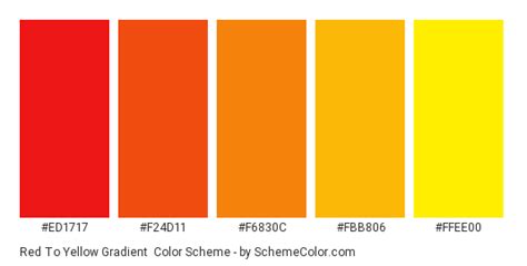 Red To Yellow Gradient Color Scheme » Bright » SchemeColor.com