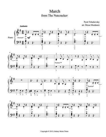 March [Nutcracker] Easy piano solo sheet music | Tchaikovsky